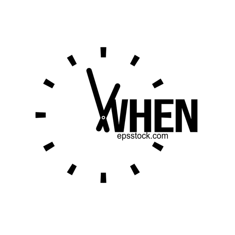 'when' word lettering