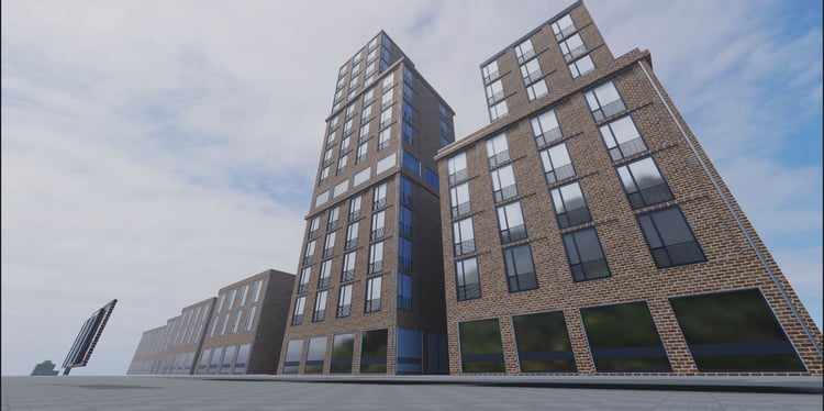 Modern city apartment buildings for Roblox world design