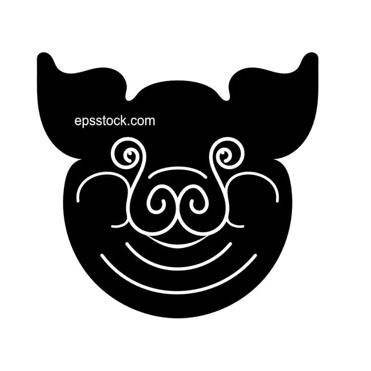 Geometric pig emblem