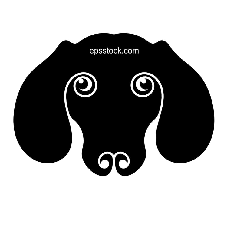 Geometric Dachshund emblem