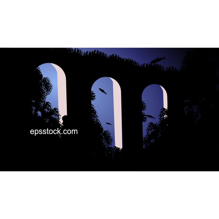 Bridge foundation under water