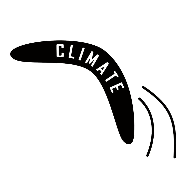 Bumerang with word Climate