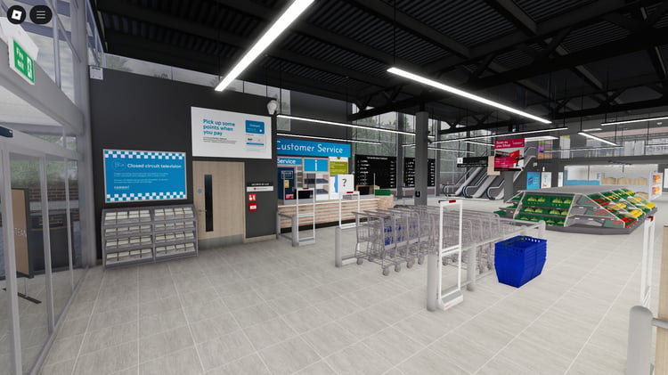 Roblox shopping mall two-floor interior view