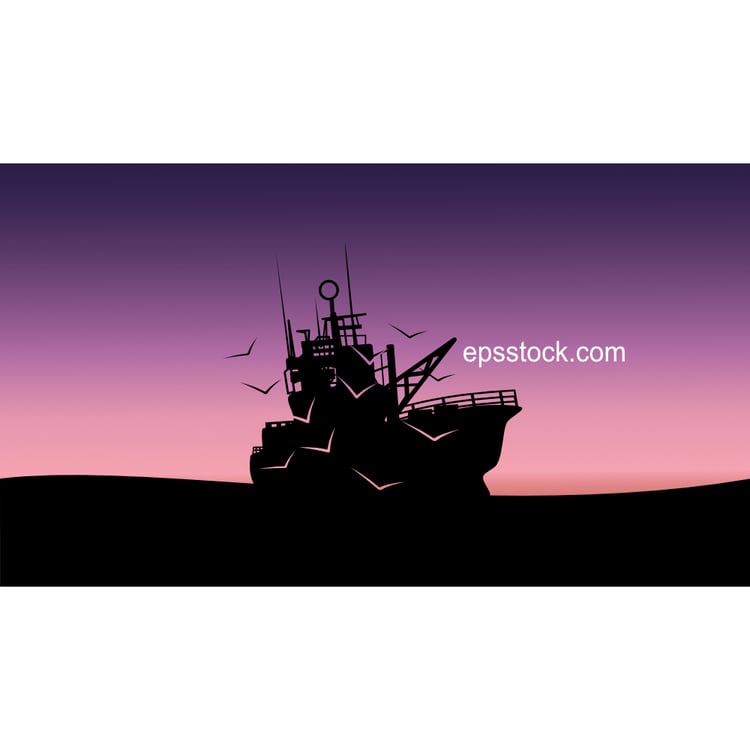 landscape with fishing boat