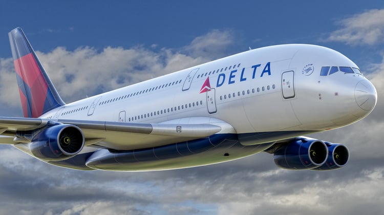 www.3dgtx.com - Animated Airbus A380-800 Airliner 3 - Delta Air Lnes - Highpoly - Image 1