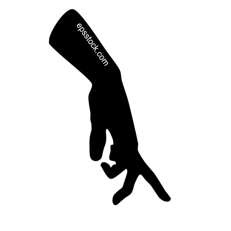 Hand fingers showing little man