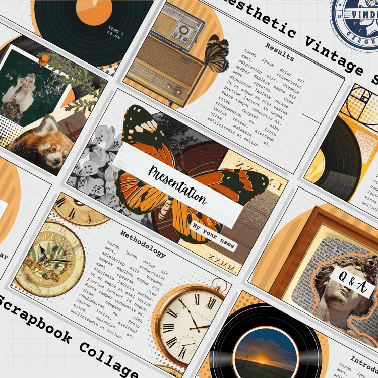 Retro Orange Vintage Aesthetic Canva Template