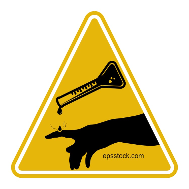 Corrosive danger sign