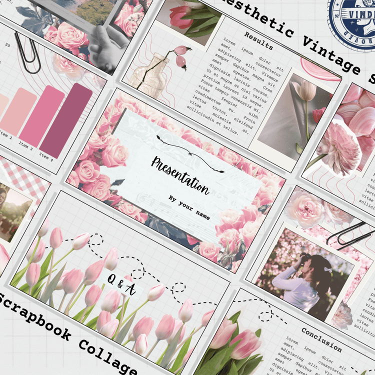 Pink Floral Vintage Aesthetic Canva Template