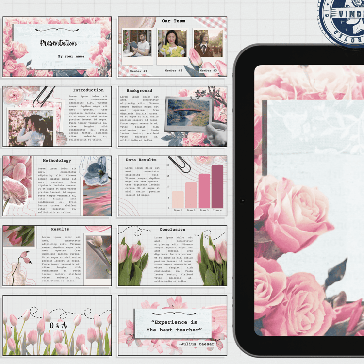 Pink Floral Vintage Aesthetic Canva Template