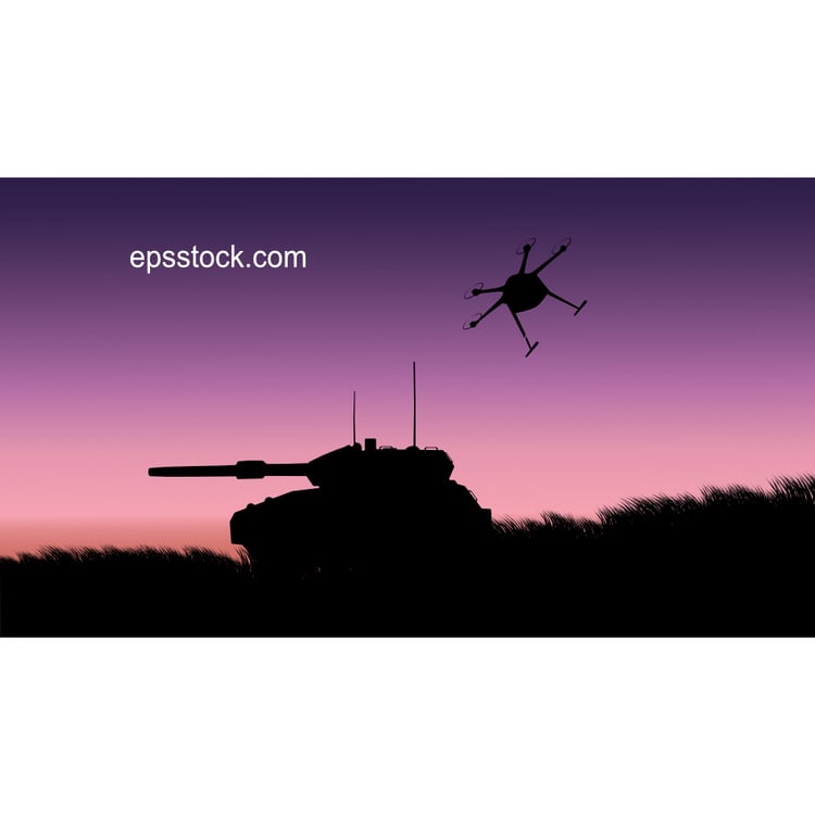 Drone attacks a tank