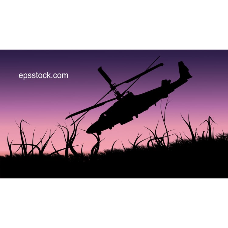 military helicopter on the battlefield