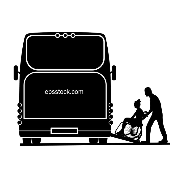 Man helping disabled woman on bus