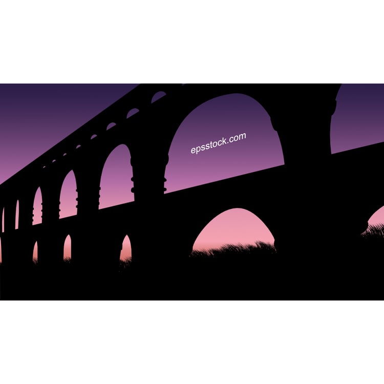 Roman aqueduct bridge landscape