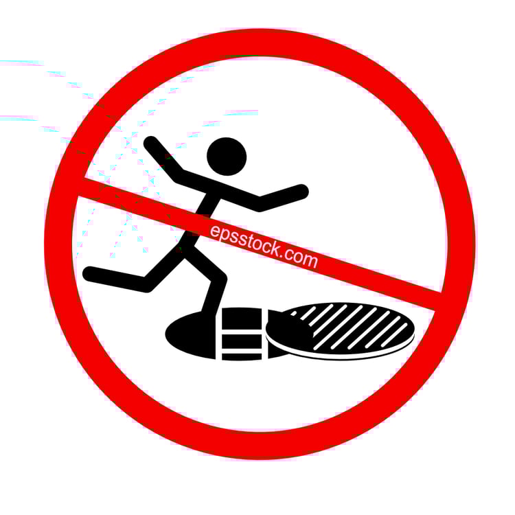 danger of falling through a manhole