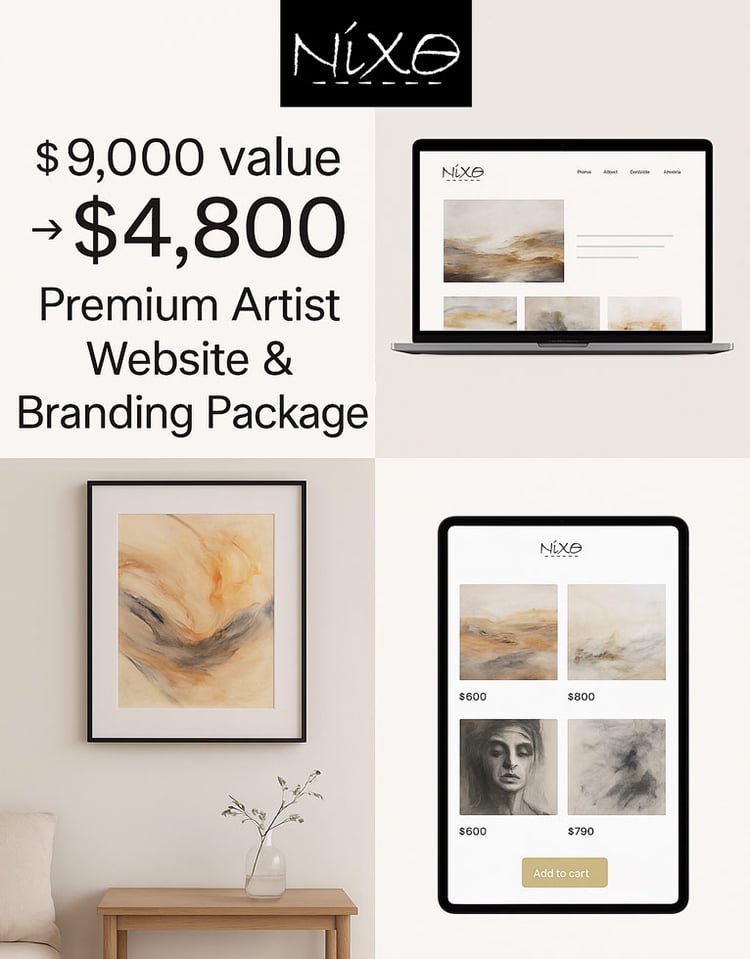 Premium artist website mockup – digital portfolio design for painters