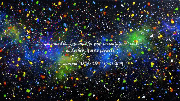 Immerse yourself in a stunning visual symphony of abstract art, where vibrant paint splatters burst like a cosmic celebration across a deep, starry expanse.