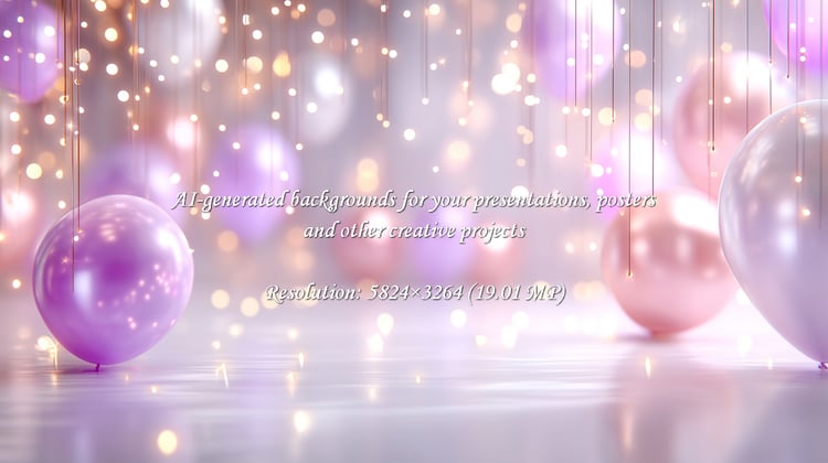 Capture the essence of pure joy with this dreamy scene of floating balloons and twinkling bokeh lights, perfect for conveying celebration, magic, and festive cheer.