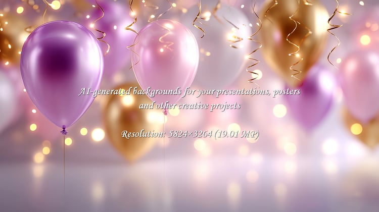 Capture the essence of pure celebration with floating balloons and dreamy bokeh lights, ideal for creating joyful invitations, festive marketing, and heartwarming event designs.
