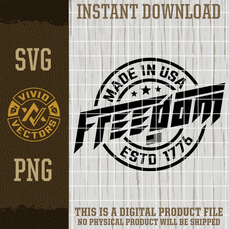 Freedom Logo SVG PNG patriotic freedom bold usa independence 1776 clipart digital download