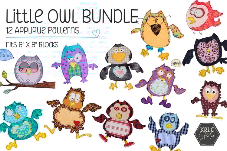 Little Owl Applique Pattern BUNDLE - KRLC Studio Cover
