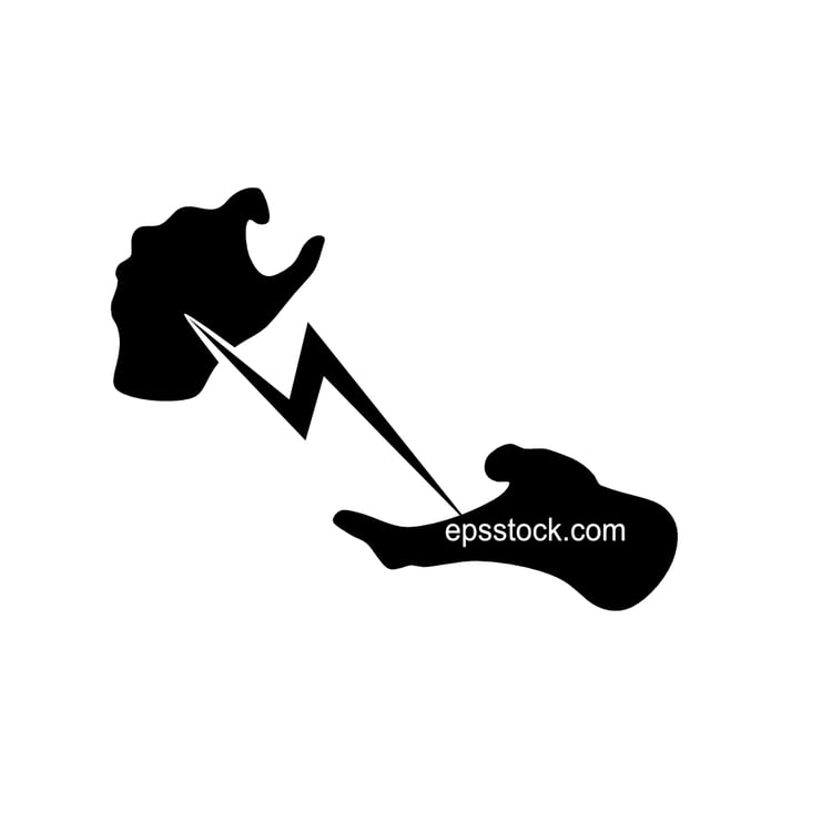 Hand with lighting bolt