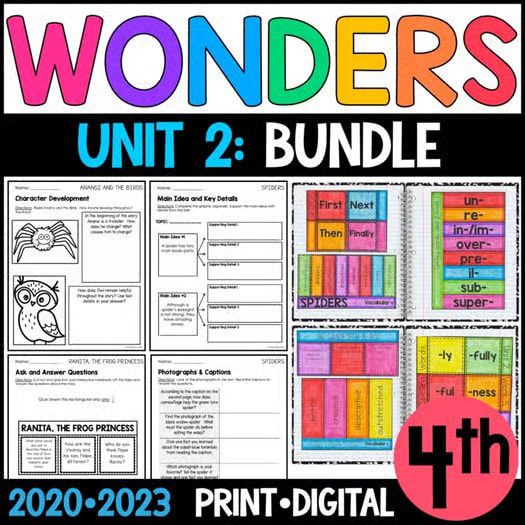 Wonders 2023, 2020 - 4th Grade Unit 2 BUNDLE: Supplement with GOOGLE Classroom