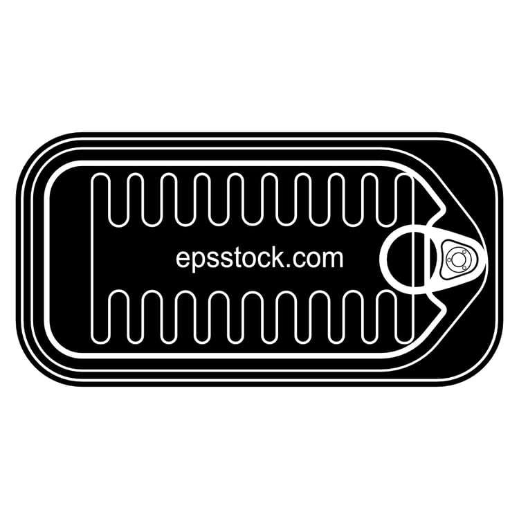 Rectangular tin can, top view