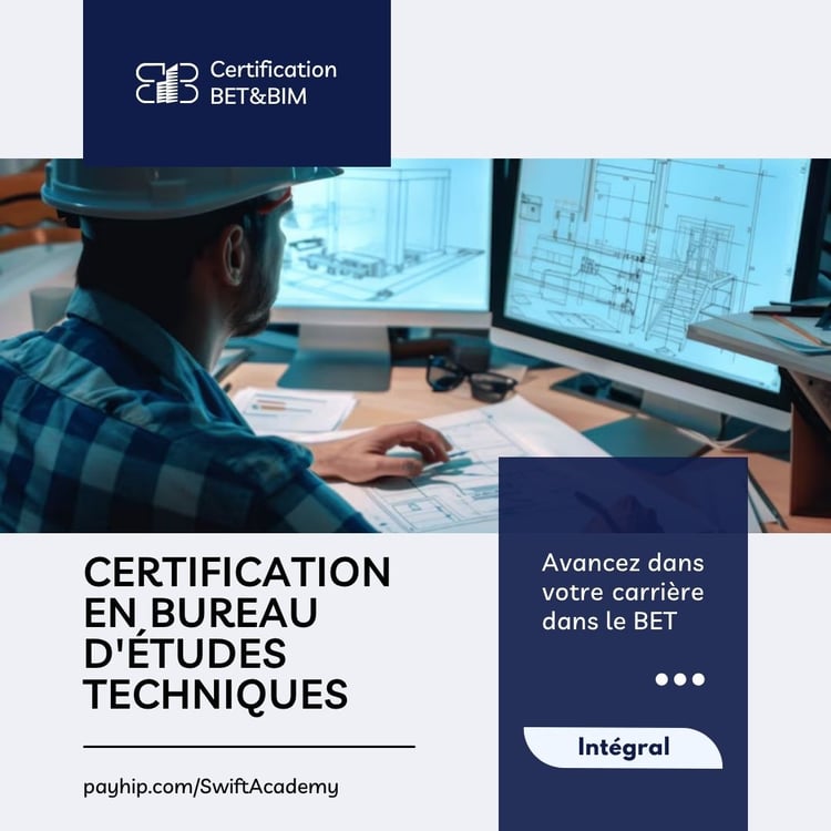 Pack BET&BIM® – Formation certifiée pour les ingénieurs bureaux d'études techniques, visant à approfondir les compétences en conception, modélisation et dimensionnement des structures en béton armé, avec obtention d'une certification reconnue