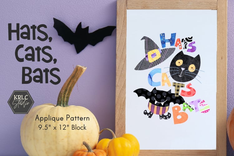 Hats, Cats, Bats - Applique Pattern - KRLC Studio Cover