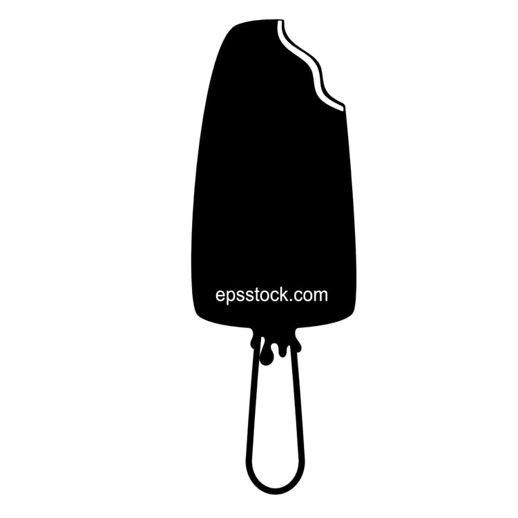 Chocolate ice cream on stick