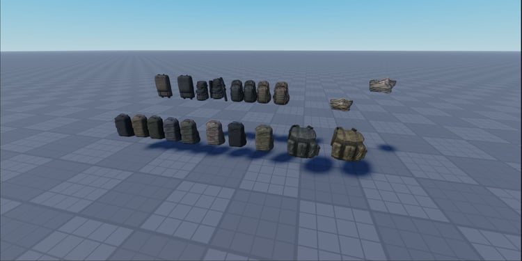Free Roblox backpack collection with 18 realistic models