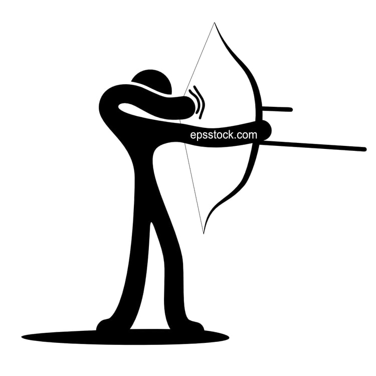 Archery symbol,black isolated silhouette