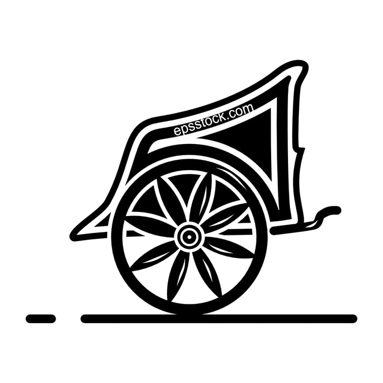 Chariot symbol,black isolated silhouette