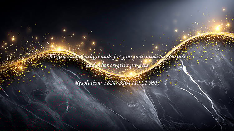 Experience pure opulence with this stunning abstract background featuring a dynamic golden glitter wave flowing over luxurious dark marble, perfect for elegant celebrations and premium branding.