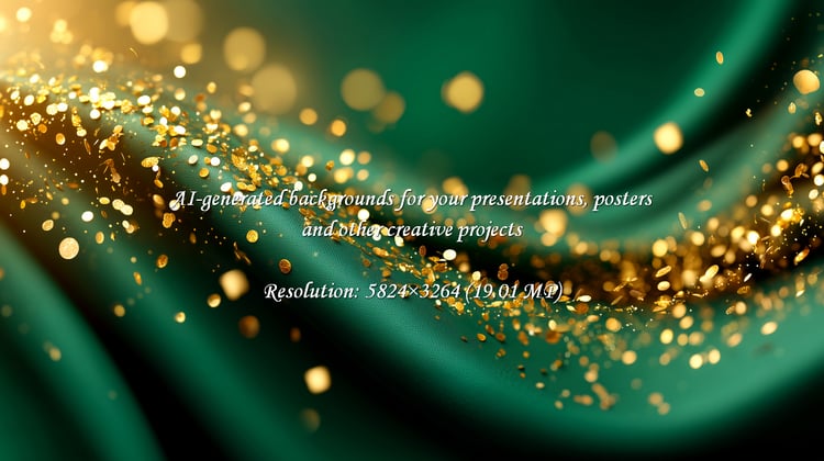 Experience pure celebration with shimmering gold confetti cascading over rich emerald fabric, evoking luxury and festive joy perfect for holidays, events, and elegant designs.