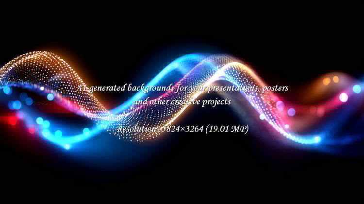 Experience the vibrant pulse of digital innovation with this stunning abstract visualization. A glowing wave of particles dances in the dark, perfect for tech, AI, and future-focused projects.