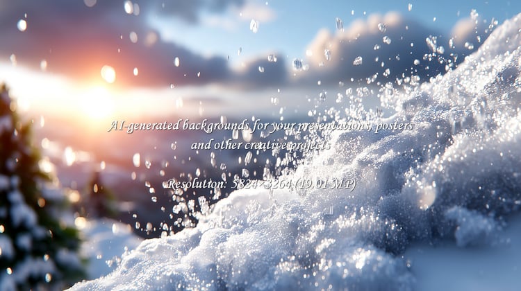 Experience the breathtaking beauty of winter's embrace. Golden sunrise light illuminates a snowy mountain, with sparkling ice crystals catching the glow, evoking a sense of wonder and serene tranquility.