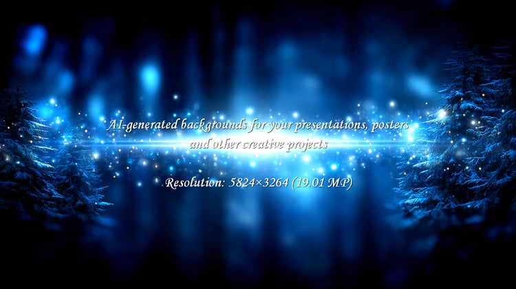 Experience the enchantment of a magical winter wonderland. Snow-laden pine trees shimmer under a cascade of glowing lights, perfect for festive designs and holiday celebrations.