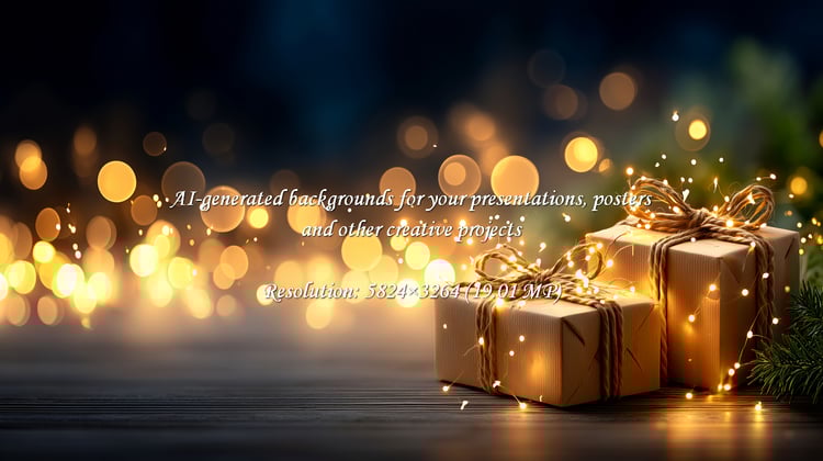 Capture the magic of giving with these beautifully wrapped gifts bathed in warm, glowing bokeh lights. Ideal for any festive occasion, evoking feelings of joy, warmth, and celebration.