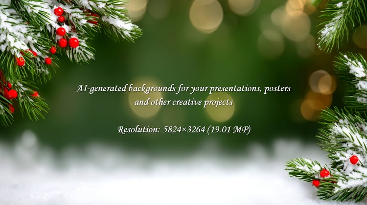 Capture the enchantment of winter with this stunning scene featuring snow-dusted pine branches and bright red berries, set against a dreamy bokeh backdrop. Perfect for holiday promotions and festive designs.