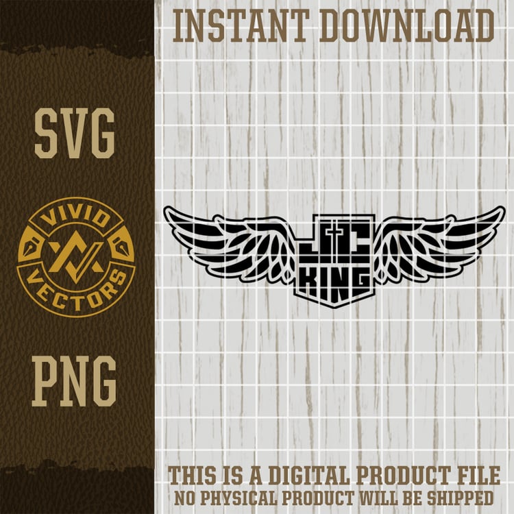 JC King Wings Christian SVG PNG faith religious cross jesus christ spiritual clipart digital download