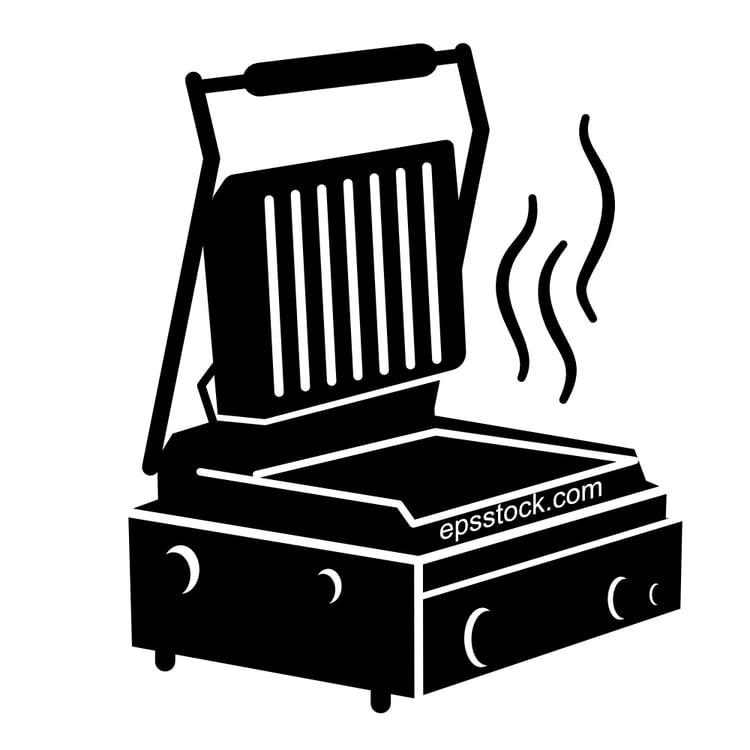 Sandwich Press symbol, black isolated silhouette