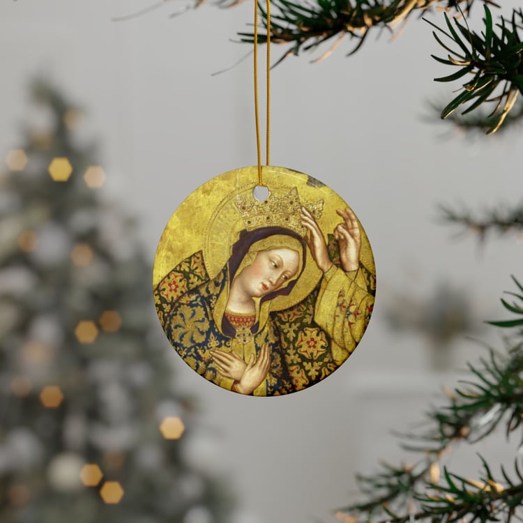 Medieval painting Virgin Crowned Gentile da Fabriano Tree ornament