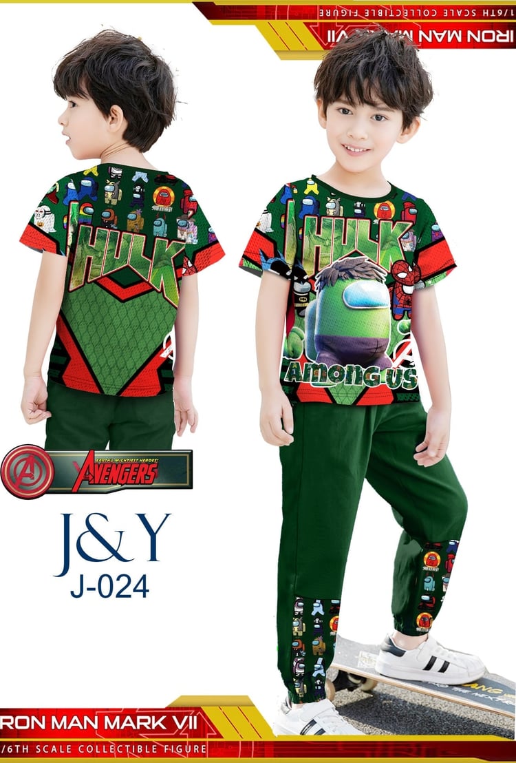 Toddler boys’ 2-piece Hulk outfit, long sleeve shirt and pants, age 2 to 4 years.