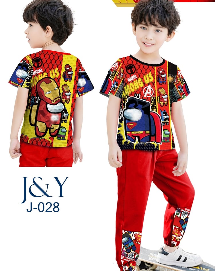 Toddler boys’ Hero Crew outfit set, long sleeve top and matching pants, J-028.