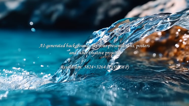 Experience the invigorating purity of crystal clear water as it gracefully flows over natural textures. This dynamic scene captures refreshing splashes and mesmerizing ripples, perfect for conveying vitality, nature, and a sense of pure, clean energy.