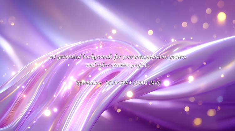 Experience pure elegance with this stunning iridescent purple abstract. Flowing waves meet sparkling bokeh lights, creating a luxurious, ethereal, and magical atmosphere perfect for beauty, luxury, or fantasy themes.