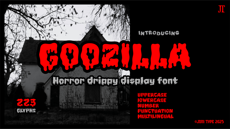 Goozilla - horror drippy display font