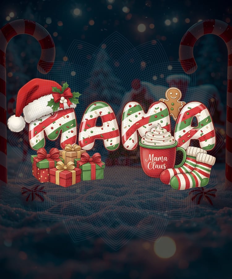 mama christmas png, christmas mama design, festive mom clipart, mama sublimation png, holiday mom shirt, candy cane letters png, christmas gift for mama, cozy christmas png, santa hat png, holiday family matching shirts, christmas sublimation design